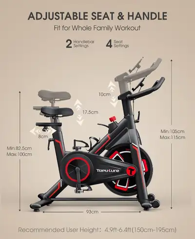 Toputure Exercise Bike, Magnetic Stationary Bike for Home with A, View more