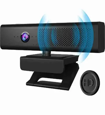 Full HD 1080P Computer Camera with 4 Built-in Omnidirectional Mi, View more