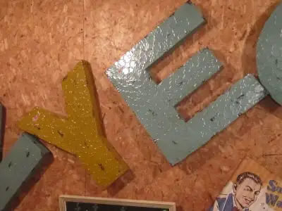 BUNCH OF LARGE 3D METAL LETTERS $50 EA. HOME DECOR, View more