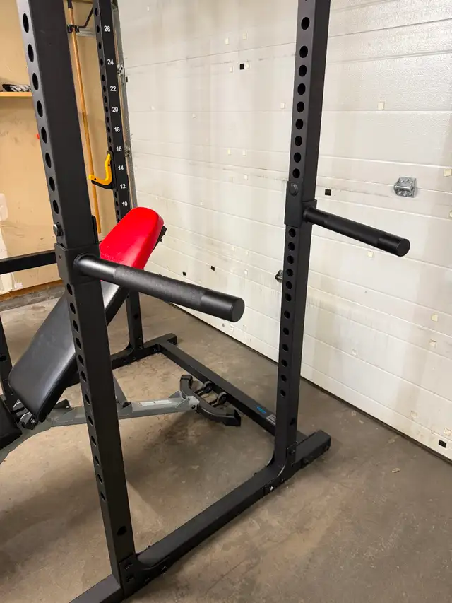 Olympic Barbell, Plate, Powertec Rack and Bench504471378849310726