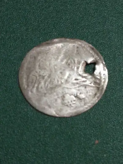 HOLED Ottoman Empire silver akce medieval coin, View more