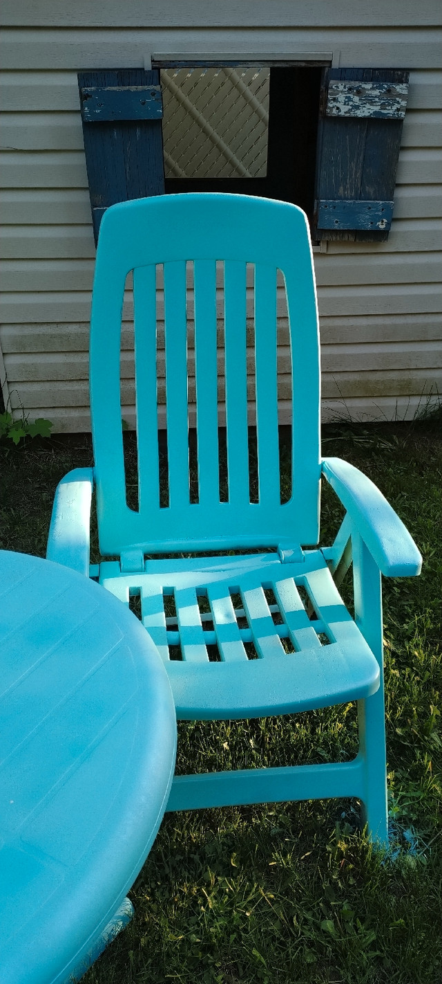 Set de patio turquoise, chaise de patio, table de patio dans Autre  à Laval/Rive Nord - Image 4