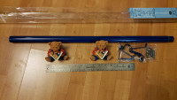 Kids curtain rod with bear figures 24" to 48"