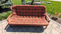 Mid century modern R Huber Teak 3 seater scoop couch sofa - 