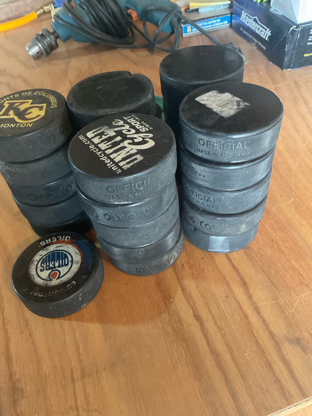26 lightly used hockey pucks in Hockey in Edmonton