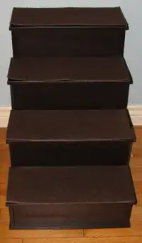 PawHut 4-Levels Pet Stairs Steps with Non-Slip Carpet