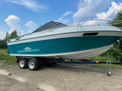 1984 23’ Sun Runner with a 350 Chev V8 engine and Mercruiser outdrive. Comes with tandem axle traile...