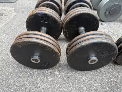 60 pound and 65 pound Steel dumbbells $1 per pound , View more