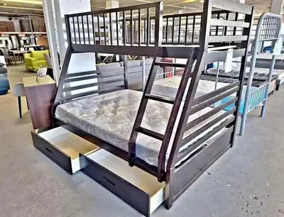 Stylish White Wooden Bunk Bed – Perfect for Kids & Guests, View more