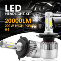 H4 9003 HB2 LED Headlight Kit 200W 20000LM High/Low Beam HID