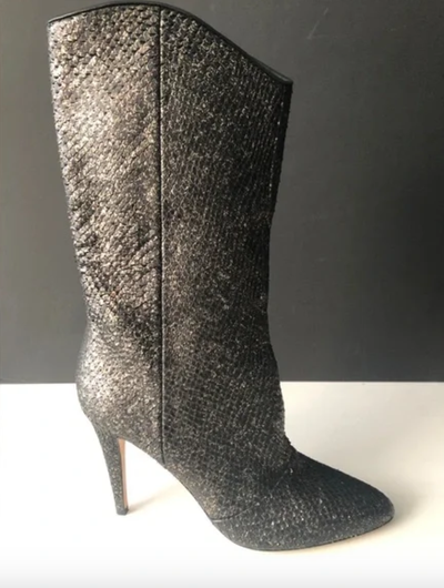 New! Cavallini Italy Women’s Heel Boots Gold Snakeskin Leather, View more