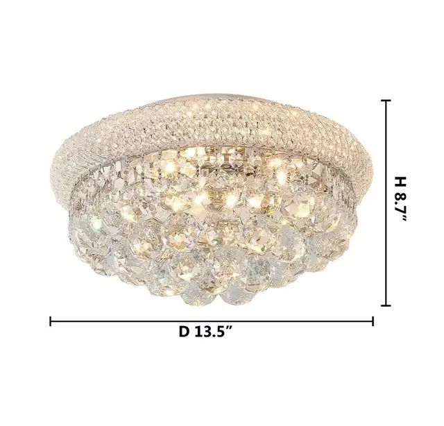 Harvey 3-Light Chrome Flush Mount With Clear Crystals in Indoor Lighting & Fans in Ottawa - Image 5
