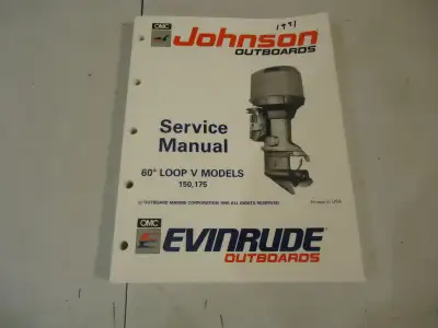 1991 Evinrude & Johnson 150 175 HP Service Manual. New. See Pictures. $20 picked up in Angus. Can Ma...