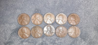 1940, 1941, 1942, 1951, 1953  and 1955 US Pennies