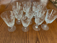 10 verre de cristal Pinewhell $ 9. chacun