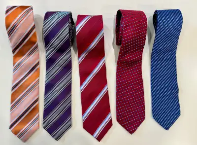 100% fine silk ties made in Italy by designers Zegna, Canali and Armani. Ties have only had minimal...