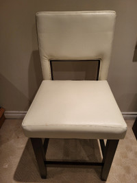 LEATHER CHAIRS- Dining white/cream solid wood