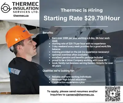 Union Pipe & Duct Insulator - Starting wage $29.79/Hour, View more