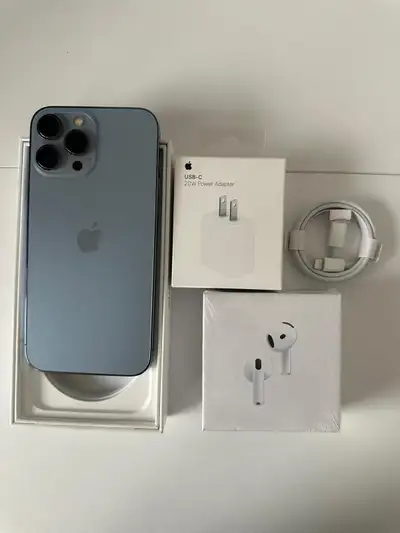 iPhone 13 Pro Max 128GB 85% battery **AirPods & Fast Charger**, View more
