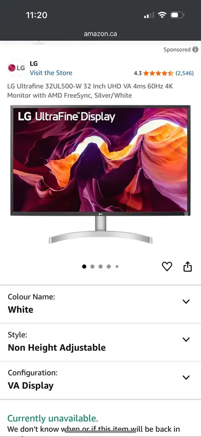 LG 32UL500-W computer monitor, View more