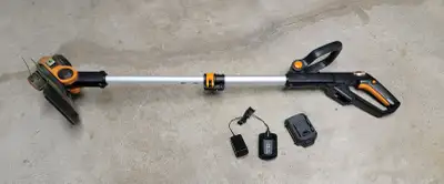 Worx Corldless Trimer 20V Battery and Charger., View more