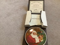 Set of 2  Authentic Norman Rockwell Christmas Collector Plates