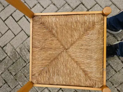 Solid Wood Chair with Woven Rush Seat - Firm & Sturdy, View more