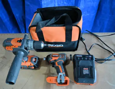 Ridgid 18V Brushless Drill/Driver & Impact Driver Kit w/Battery,, View more