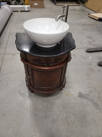 Bathroom Vanity Round 26" with Sink and Faucet Quantity 2
