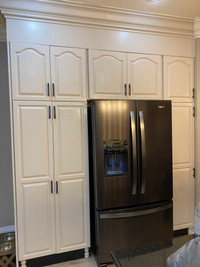 Refinish and refacing kitchen cabinets with high quality spray p