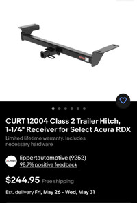 2007 2008 2009 Acura RDX trailer hitch 