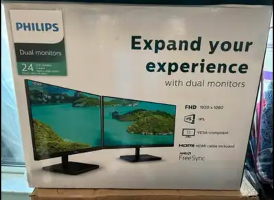 Philips Dual 24 Inch Gaming Monitors, View more