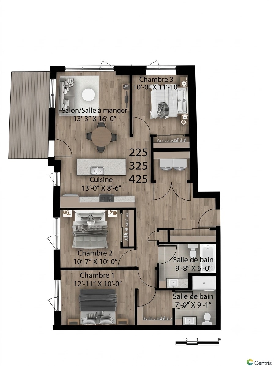 Appartement de 3 chambres et 2 salles de bain à Longueuil — photo 2