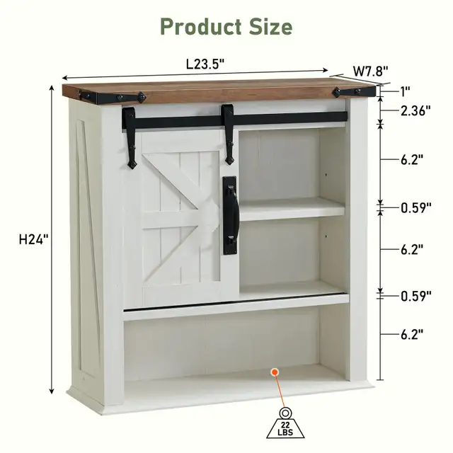 OKD Bathroom Farmhouse Medicine Cabinet w Sliding Barn Door in Cabinets & Countertops in Markham / York Region - Image 3