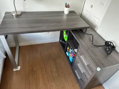 Computer Desk with Drawers and Storage with Power Outlets, View more