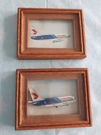 Boeing 737-200 C-GLPW Wonderful double matted wood frames One picture is paper tole Measurements are...