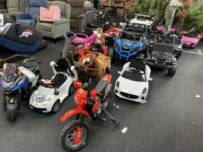 Brand New Fully Assembled, Brand New Jn Boz or Open Box Kids Car Rides In 6V-12V On Special Clearanc...