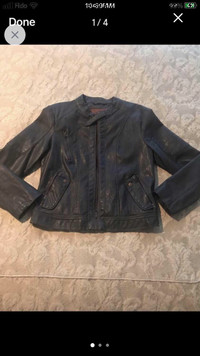 Women’s faux leather jacket - Large- Veste en deux cuir femmes 