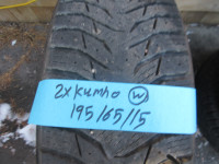 2 tires of Kumho 195/65/15 winter tires for sale