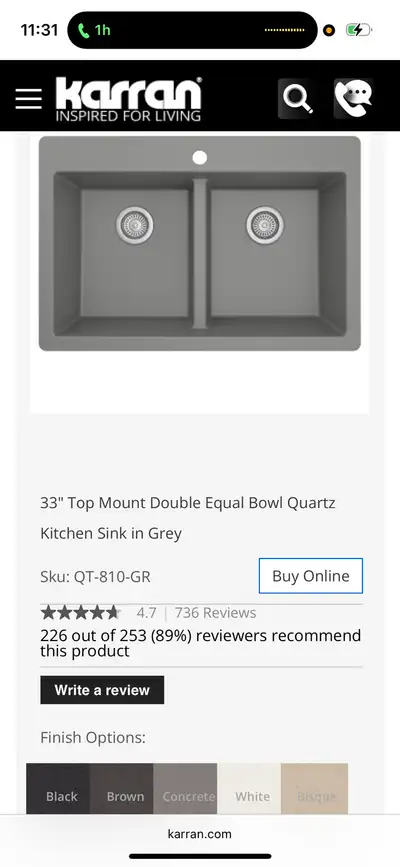 Karran Quartz Sink , View more