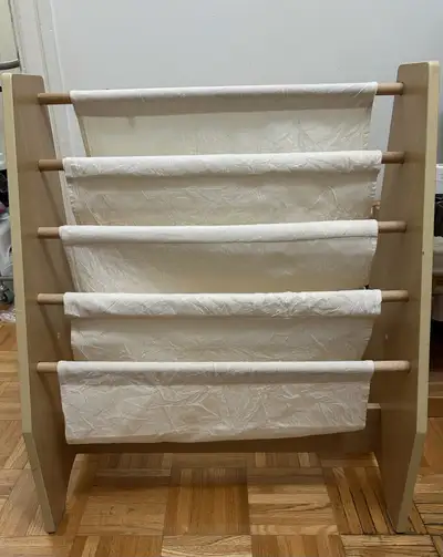 KidKraft kids’ Wood and Canvas Sling Bookshelf, View more