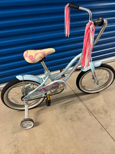 Girls bike with training wheels, View more
