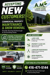 A.M. Lawn Care and Snow Removal Services Oshawa / Durham Region Toronto (GTA) Preview