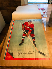 Collection poster ancien athletes 1950 hockey, boxe et baseball