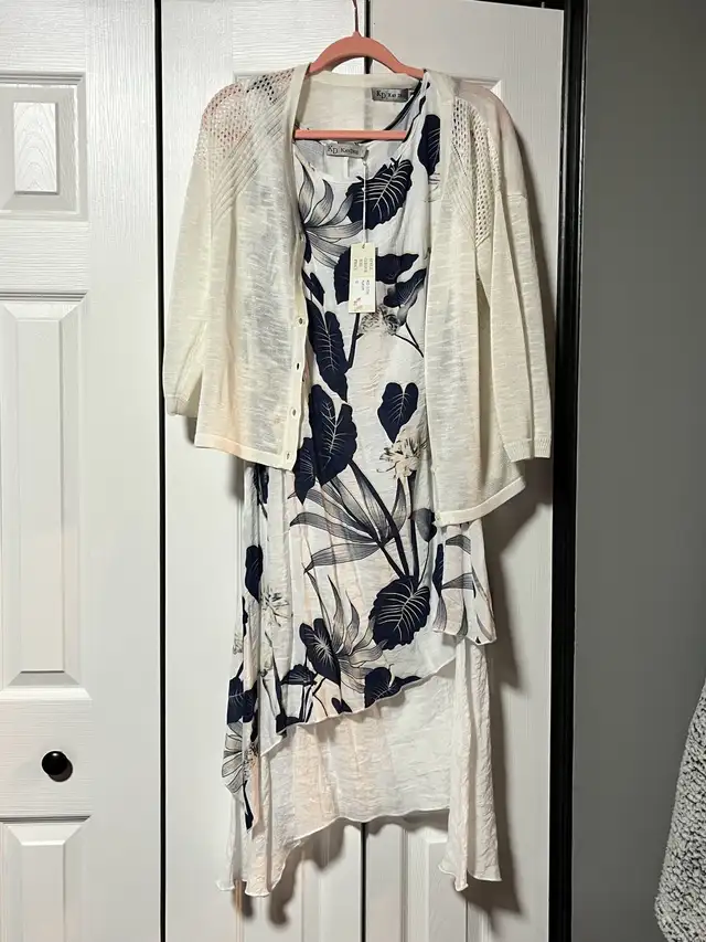 BNWT Linen dress and sweater $40 dress small sweater medium in Women's - Dresses & Skirts in Kitchener / Waterloo - Image 2
