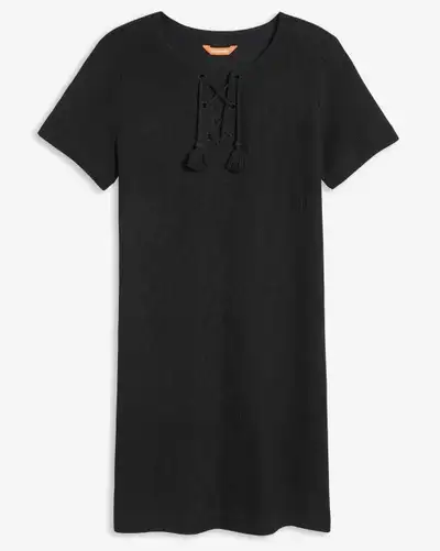 Joe Fresh Black Ribbed Dress - New - Medium, View more