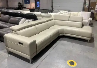 Top grain power reclining sofa with chaise, View more