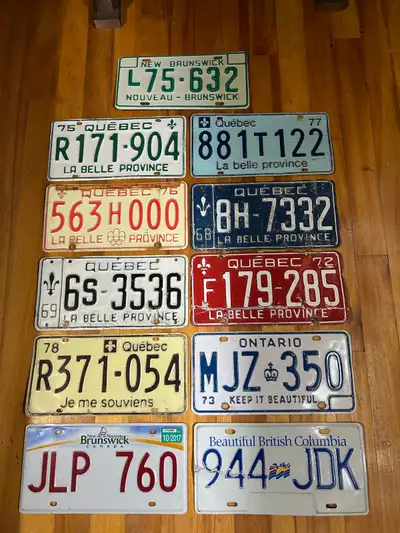 Lot de plaques d’immatriculation