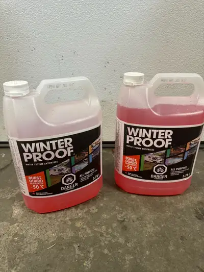One full, one started jug