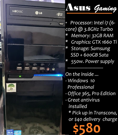 4 Gaming computers for sale (1 Laptop), excellent running !, View more